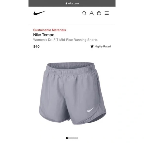NIKE Women’s Dri-FIT Tempo Running Shorts — MEDIUM — Grey - NWT - Picture 8 of 8
